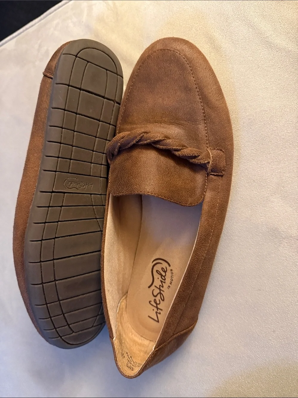 LifeStride Drew Slip-On Loafer Moccasin in Brown Tan Women's size 6.5 M